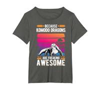 Because Komodo Dragons are Freaking Awesome Komodo Dragon T-Shirt, Women's Plus, Asphalt Grey, 2X
