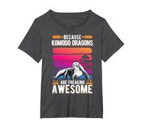 Because Komodo Dragons are Freaking Awesome Komodo Dragon T-Shirt, Women's Plus, Dark Heather Grey, 2X