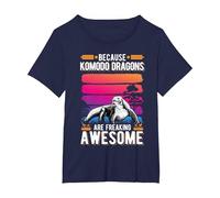 Because Komodo Dragons are Freaking Awesome Komodo Dragon T-Shirt, Women's Plus, Navy Blue, 2X