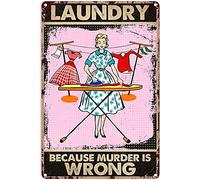 Because Murder is Wrong Funny Bathroom Metal Sign 6"x8" Grade Reflective Sheeting Rust Free Aluminum Easy to Mount Pre-Drilled Holes Decor for Farmhouse Country Home Wall