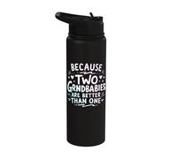 Because Two Grandbabies are Better Than One Twin Grandma Stainless Steel Insulated Water Bottle