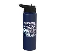 Because Two Grandbabies are Better Than One Twin Grandma Stainless Steel Insulated Water Bottle