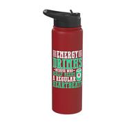 Because who Needs a Regular Heartbeat Energy Drink Stainless Steel Insulated Water Bottle