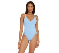 BECCA Women's Color Prism High Leg One Piece Swimsuit, Blue, S