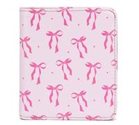 BECEERE Womens Walle Rfid Blocking Small Compact Bifold Pocket Wallet Women travel mini wallet Ladies Purse with ID Window, Pink Bow, Cute