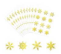 Becellen 12 Sheets Christmas Snowflake Stickers, Gold Glitter Snowflake Seal Stickers for Gift Bags, Envelopes, Crafts & More