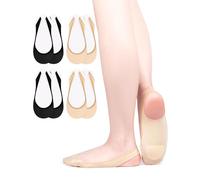 Becellen 4 Pairs No Show Socks Women, Ultra Low Cut Invisible Socks with Elastic Straps Ice Silk Half Toe Footsies Topper Liner Footies for Women High Heels