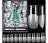 Becellen 500pcs Square Nail Tips, Full Cover Soft Gel False Nail Tips Clear Press on Nails for Nails Extensions Nail Art Salons, 10 Sizes