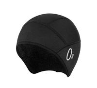 Becellen Kids Skull Cap, Thermal Fleece Helmet Liner Cycling Caps Unisex Windproof Beanie with Reflective Strips and Glasses Hole for Boys and Girls Skiing Running Skating Black
