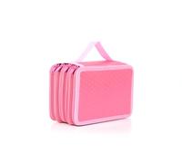 Becho Multifunction Zipper Pencil Case with Multi-Layer Separation High Capacity Smile Holder Pouch Pen Bag Colored Pencil Pen Box 72 Slots (Rose)