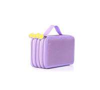 Becho Multifunction Zipper Pencil Case with Multi-Layer Separation High Capacity Smile Holder Pouch Pen Bag Colored Pencil Pen Box 72 Slots (Purple)