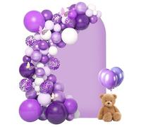 bechoanigel 1.2 x 2.2 m Bow Backdrop Cover, Double-Sided Wedding Arch Backdrop with Round Top for Birthday Party, Christening, Wedding, Ceremony, Party & Banquet Decoration (Light Purple)