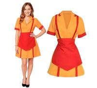 bechoanigel 2 Broke Girls Costume Women, Caroline Channing or Max Black Waitress Uniform with Apron, Two Broke Girls Iconic TV Series Costume for Adults, Carnival, Cosplay, M