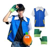 bechoanigel Anime Cosplay Costume, Classic Anime Costume, Blue Jacket Glove Set, Cosplay Anime, Adult Unisex Carnival Costume for Halloween Theme Parties, Stage Performances, Everyday Wear, Blue, XXL