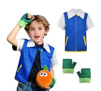 bechoanigel Anime Cosplay Costume for Children, Blue Jacket Glove Set, Classic Anime Costume, Carnival Costume Children for Halloween Theme Parties, Stage Performances, Everyday Wear (120)