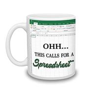 BECHUSKY Accountant Mug, Spreadsheet Gift, 11oz Ceramic Round Mug, Perfect for Accountant, Banker, Finance, Boss, Coworker, Christmas, Wedding