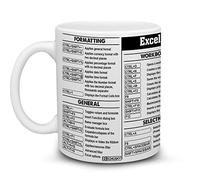 BECHUSKY Excel Shortcut Coffee Mug - Excel Cheat Sheet Mug for Accounting Students, Senior Accountants, CPAs - Gift for Women, Men, Coworkers on Valentine's, Holiday, Birthday, Anniversary, Christmas