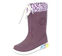 Beck Blinking Valentine Rain Boot, Purple, 13.5 UK Child