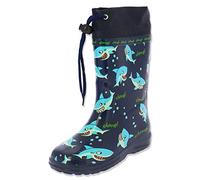 Beck Boys Dinos Wellington Boots, Blue Dark Blue 05, 4.5 UK