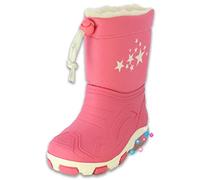 Beck Girls' Blinking Stars Rain Boot, Pink, 10/10.5 UK Child