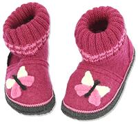 Beck Girls' Butterfly Slippers, bordeaux, 1.5 UK