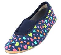 Beck Girl's Hearts, Instep Loafer, Darkblue, 13 UK Child Narrow