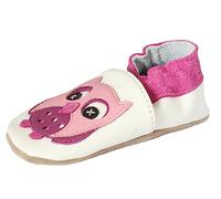 Beck Girls Little Owl Slippers, White, 0/1 UK Child
