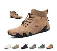 Beck Shoes for Men Women Italian Handmade Soft Leather High Boots, Outdoor Non-Slip Slip On Lightweight Breathable Ankle Chukka Boots for Hiking Walking Driving ( Color : Brown , Size : 44 EU )
