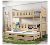 beckley wooden bunk bed with foam mattress trundle in pine
