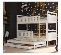 beckley wooden bunk bed without mattress trundle in white