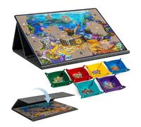 Becko US 1000 Piece Tilting Puzzle Board with 6 Trays & Cover, Adjustable Puzzle Table with Stand/Easel, Portable & Lightweight Mat for Puzzle Storage, for 1000 Pieces Jigsaw Puzzles (Gray)