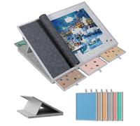 Becko US 1500 Pieces Tilting & Rotating Jigsaw Puzzle Board for Adjustable Angle up to 30°, with 6 Felt Sorting Trays, Lightweight Portable Easy to Move with Protective Cover