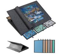 Becko US 1500 Pieces Tilting & Rotating Jigsaw Puzzle Board for Adjustable Angle up to 30°, with 6 Felt Sorting Trays, Lightweight Portable Easy to Move with Protective Cover