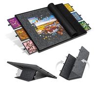 Becko US 2000 Piece Foldable & Tilting Puzzle Board with 6 Drawers & Cover, Lightweight & Portable Puzzle Table with Built-in Stand for Angle Adjustment, for 2000 1500 1000 Pieces Jigsaw Puzzles, Gray