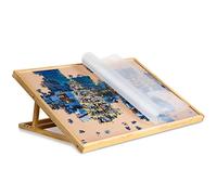 Becko US Adjustable Wooden Puzzle Board with A Cover Jigsaw Puzzle Plateau Puzzle Easel for Puzzles Up to 1000 Pieces