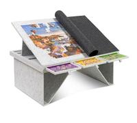 Becko US Felt Puzzle Table with 4 Drawers & Adjustable Tilt (35.4"×24.8"), Lightweight Felt Top for 1500 Pieces Jigsaw, Foldable Legs & Dustproof Cover, Portable Puzzle Board for Bed/Floor/Couch