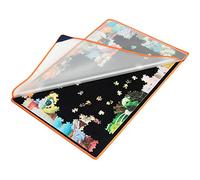 Becko US Jigsaw Puzzle Board Portable Puzzle Mat with Puzzle Dustproof Cover for Puzzle Storage Puzzle Saver, Non-Slip Surface, Up to 1000 Pieces (Black)