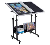 Becko US Jigsaw Puzzle Table with Tilt & Height Adjustment, Enclosed Cover and 4 Wheels, for Up to 1500 Pieces