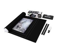 Becko US Puzzle Roll Jigsaw Storage Felt Mat with Frame Lines, Jigroll Up to 1,500 Pieces, Felt Lightweight Material for Jigsaw Puzzle Player, Box with Drawstring Storage Bag