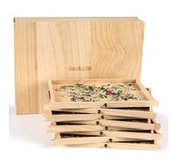 Becko US Wooden Jigsaw Puzzle Sorting Trays - Set of 8, 10.55 x 7.36 Inches Each, Up to 1500 Pieces