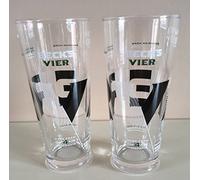 Beck's Vier Half Pint Glasses 280ml/10oz (Set of 2) + 2 Beer Mats