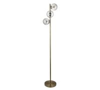First Choice Lighting Becksley - Antique Brass 145Cm Floor Lamp With Glass Globe Shades