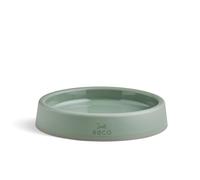 Beco Cat Bowl - Food & Water Steady Bowl, Recycled Plastic, Non-Slip Rubber Base, Whisker Friendly Feeding Dishes, Olive Green