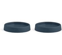 Beco Cat Bowl - Food & Water Steady Bowl, Recycled Plastic, Non-Slip Rubber Base, Whisker Friendly Feeding Dishes, Navy Blue (Pack of 2)