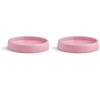 Beco Cat Bowl - Food & Water Steady Bowl, Recycled Plastic, Non-Slip Rubber Base, Whisker Friendly Feeding Dishes, Candy Pink (Pack of 2)