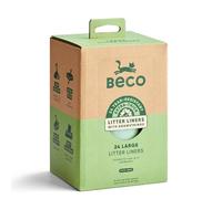 Beco Cat Litter Tray Liners - Extra Thick Heavy Duty Drawstring Bags, Tear Resistant for Your Kitty Litter Box - Easy Clean Up - Large, 24 Pack