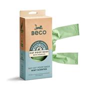 Beco Cat Poop Bags - Wide & Strong for Soiled Cat Litter, Mint Scented, 140 Bags