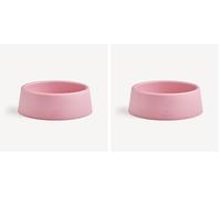 Beco Dog Bowl - Food & Water Steady Bowl, Recycled Plastic, Non-Slip Rubber Base, Candy Pink, Large (Pack of 2)