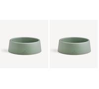 Beco Dog Bowl - Food & Water Steady Bowl, Recycled Plastic, Non-Slip Rubber Base, Olive Green, Large (Pack of 2)
