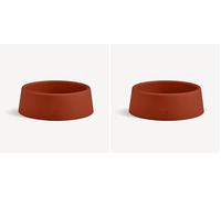 Beco Dog Bowl - Food & Water Steady Bowl, Recycled Plastic, Non-Slip Rubber Base, Terracotta, Small (Pack of 2)